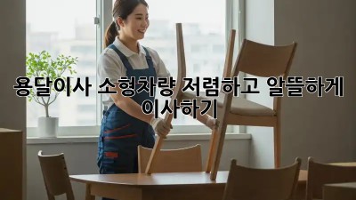 용달이사 소형차량: 저렴하고 알뜰하게 이사하기