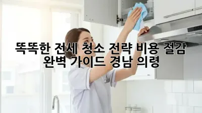 🏡 똑똑한 전세 청소 전략: 비용 절감 완벽 가이드 (경남 의령) 💰